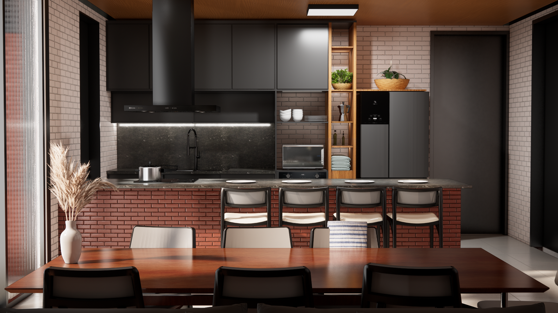 Casa Ipê — cozinha integrada